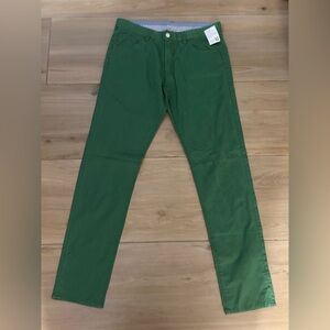 NEW Mens Green Colored Chino Pants 34/33